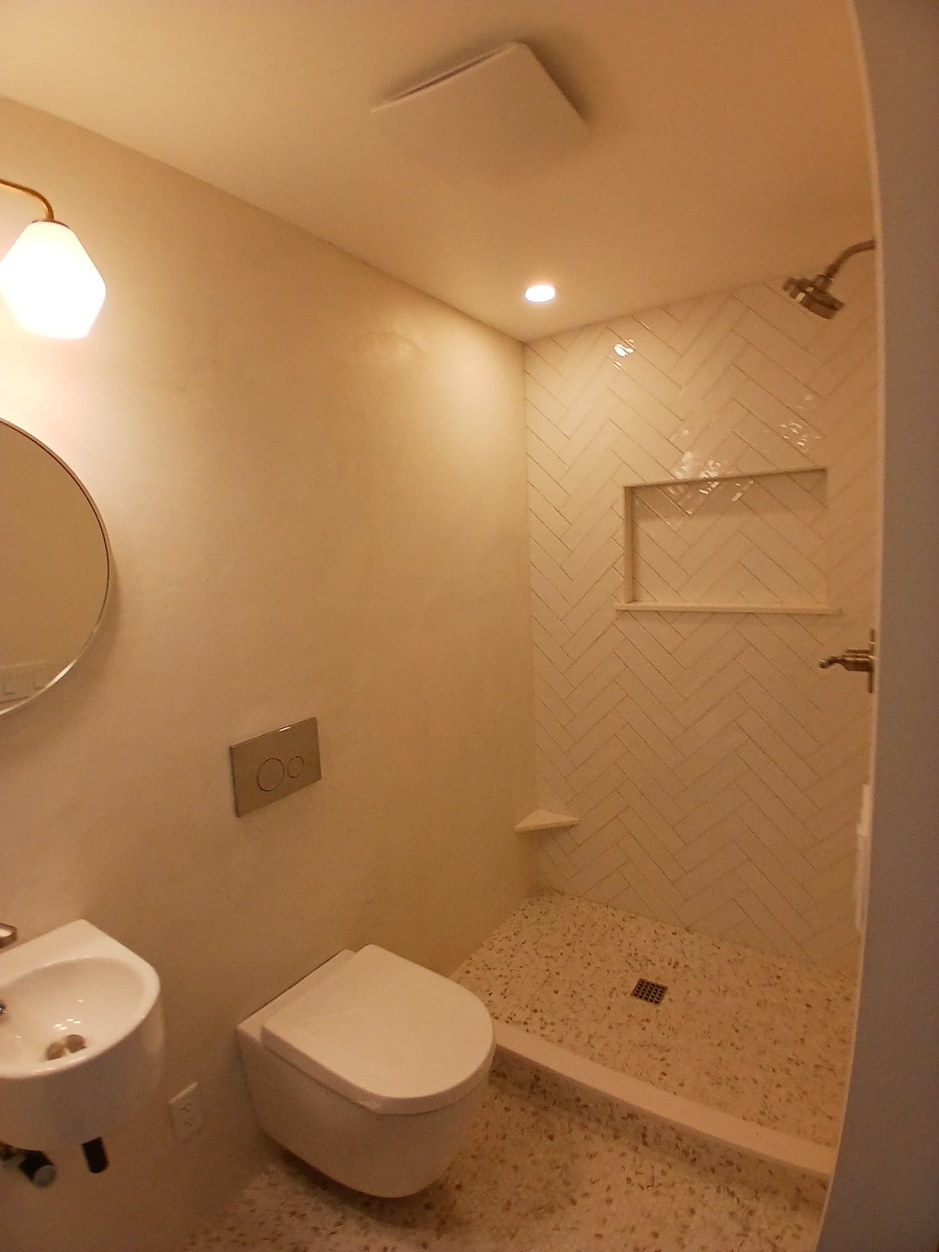 Modern Herringbone Bath Remodel
