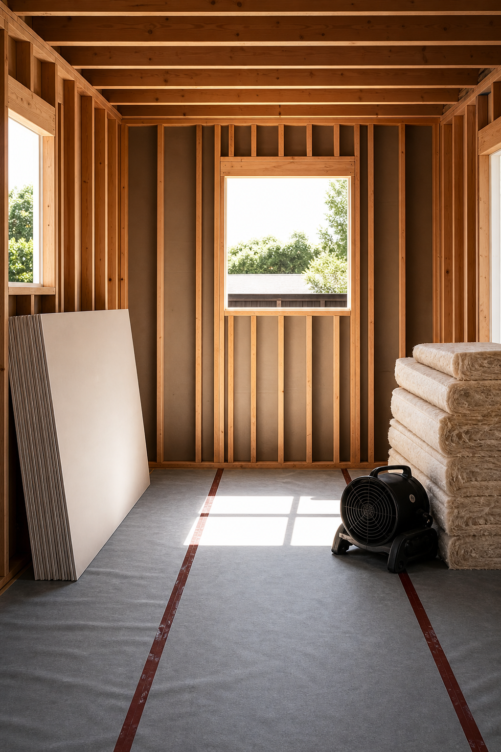 Remediation drying equipment in a clean work area